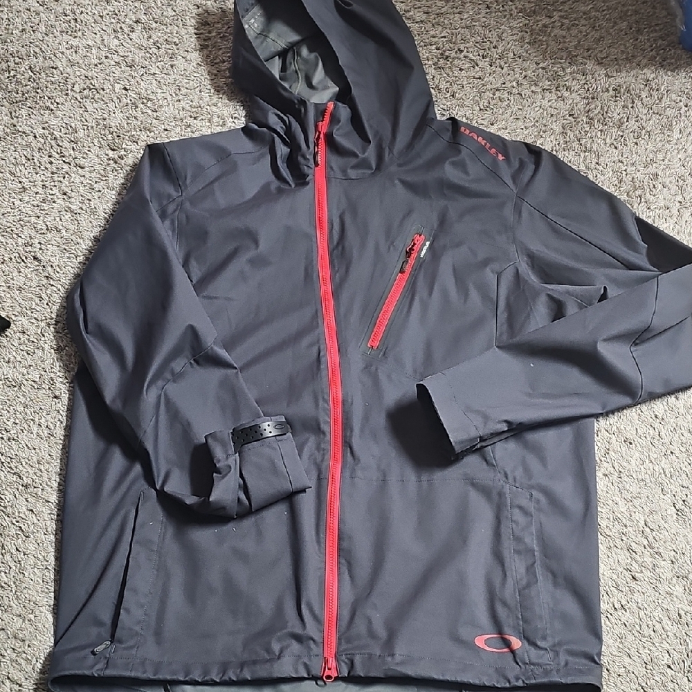 Oakley Blue and Red Performance Jacket with Hood